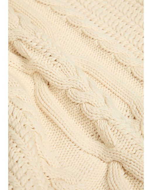 Free People Natural Frankie Cable-Knit Cotton Jumper