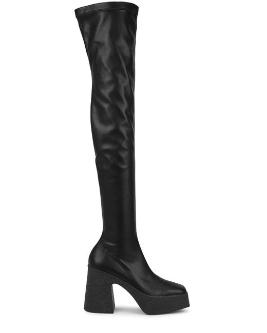Stella McCartney Skyla Black Faux Leather Over-the-knee Boots | Lyst