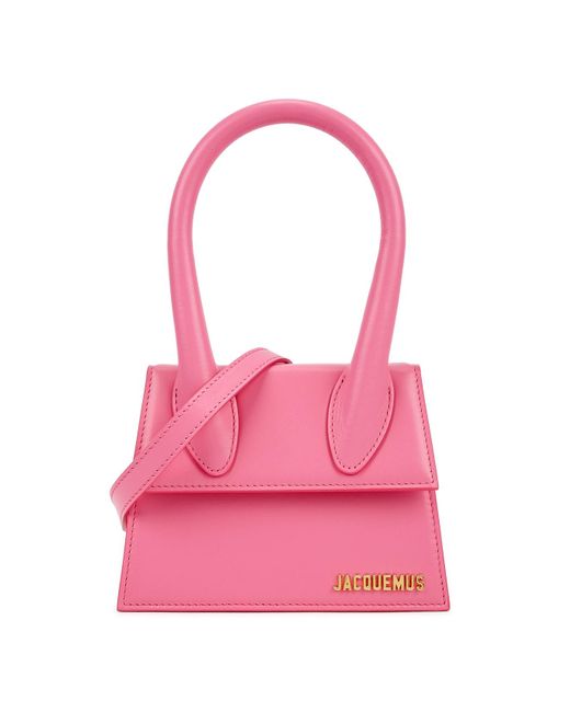 Jacquemus Pink Le Chiquito Moyen Leather Top Handle Bag, Bag
