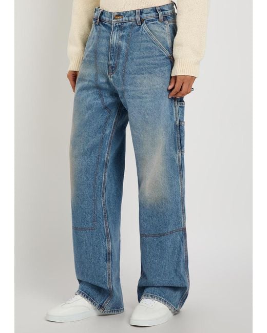 CHERRY LA Blue Carpenter Relaxed Straight-Leg Jeans for men