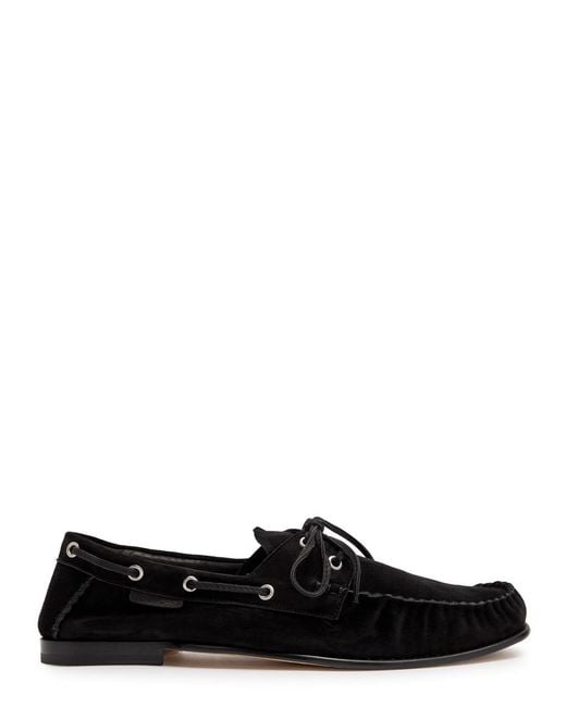 Tom Ford Black Theo Suede Boat Shoes for men