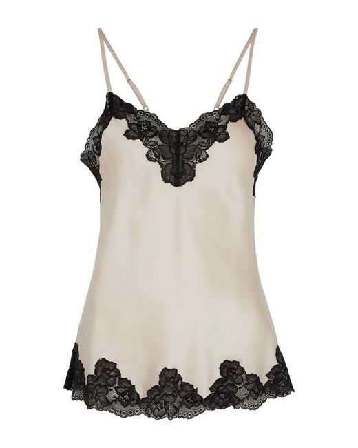 Nk Imode Black Morgan Lace-trimmed Silk Camisole