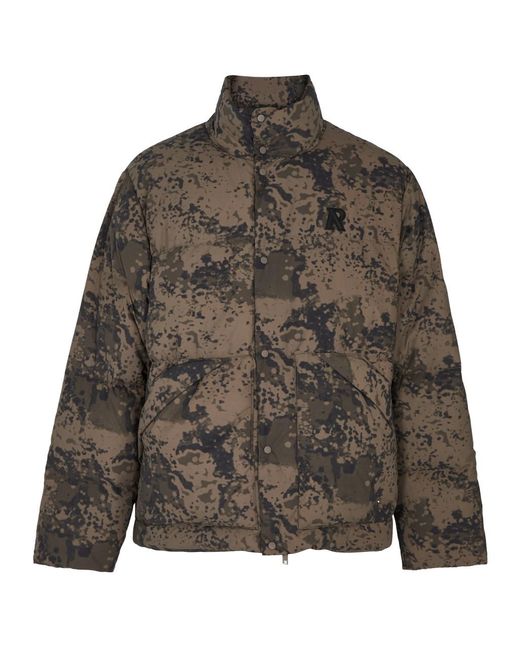 Represent Brown Camouflage-print Quilted Shell Gilet for men
