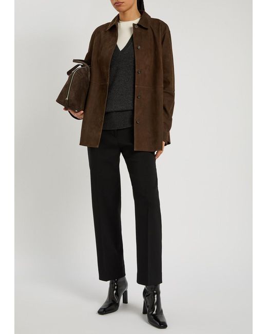 Totême  Brown Suede Overshirt