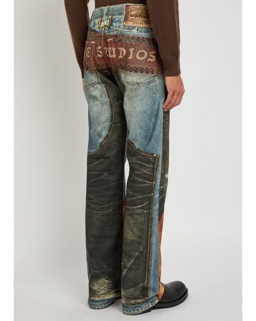Acne Blue 2010 Printed Straight-Leg Jeans for men
