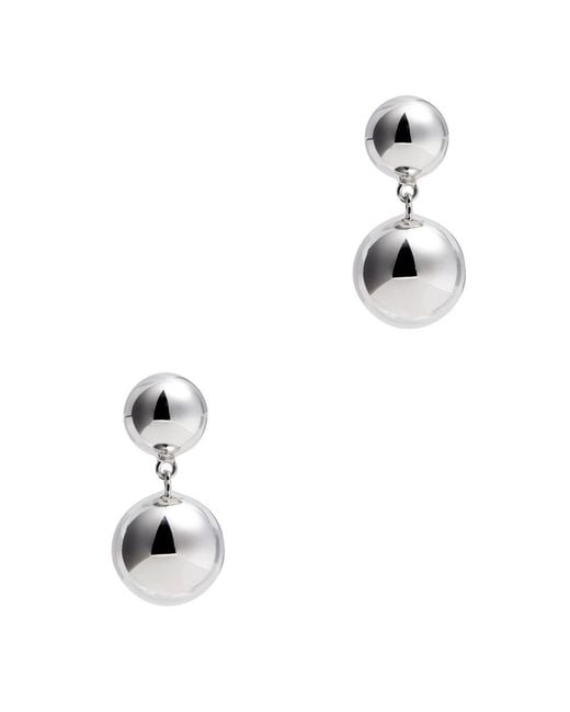 LIE STUDIO White The Caroline Sterling Drop Earrings