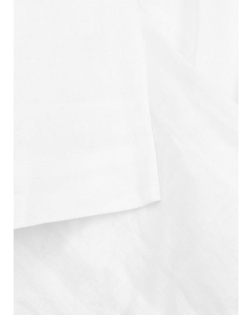 Faithfull The Brand White Eilish Cropped Linen Top