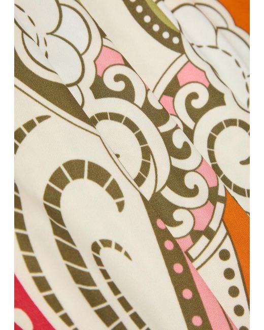 LaDoubleJ Orange Clingy Roy Printed Stretch-Jersey Maxi Dress