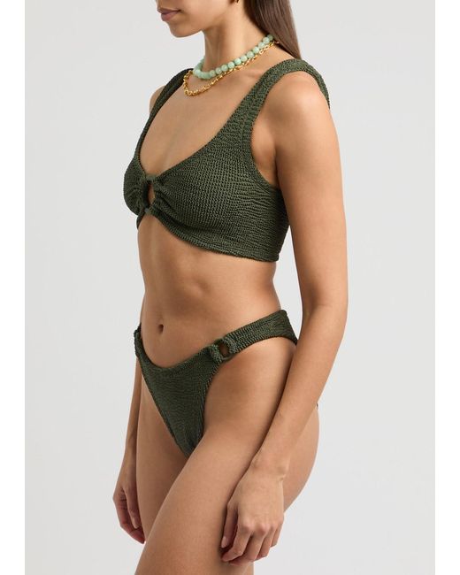 Hunza G Green Hallie Seersucker Bikini