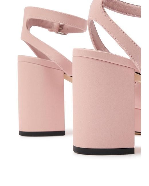 Totême Pink 90 Satin Platform Sandals
