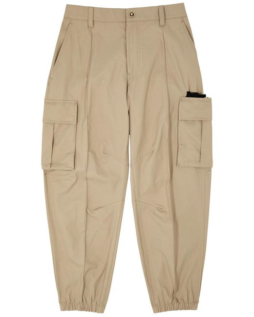 Versace Natural Cotton-poplin Cargo Trousers for men