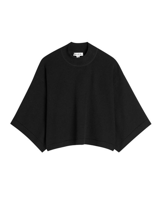 Alaïa Black Knit Crop Top