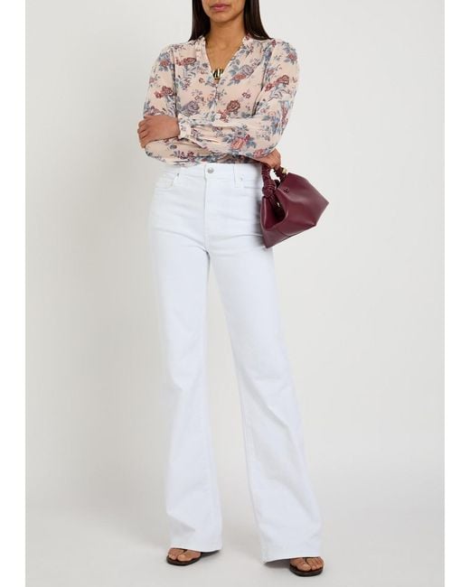 PAIGE White Sofia Flared-Leg Jeans