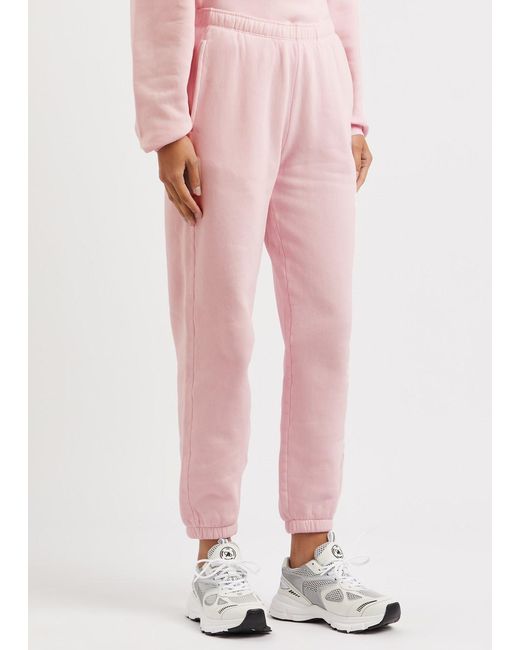 American Vintage Pink Izubird Logo Stretch-cotton Sweatpants