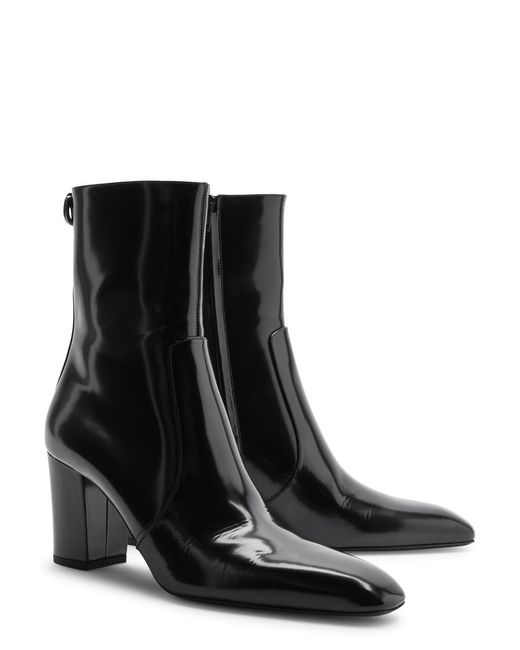 Saint Laurent Black Joelle 70 Leather Ankle Boots