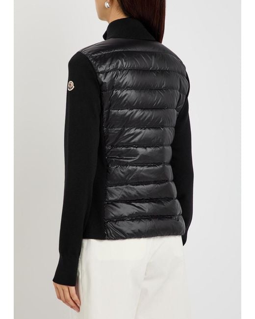 Moncler Black Padded Wool And Nylon Jacket