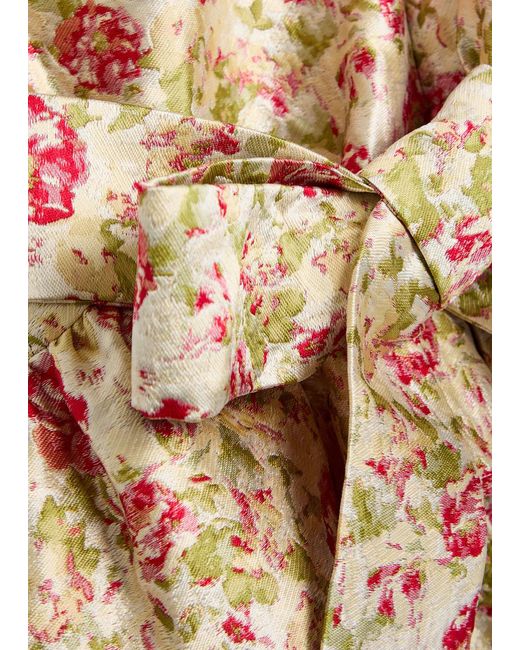 Sister Jane Metallic Forest Echo Floral-Jacquard Woven Top