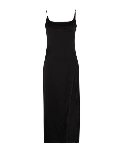 Jacquemus Black La Robe Notte Stretch-satin Midi Dress