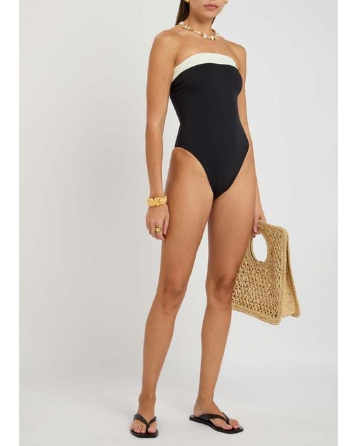 Away That Day Black Monte Carlo Strapless Swimsuit