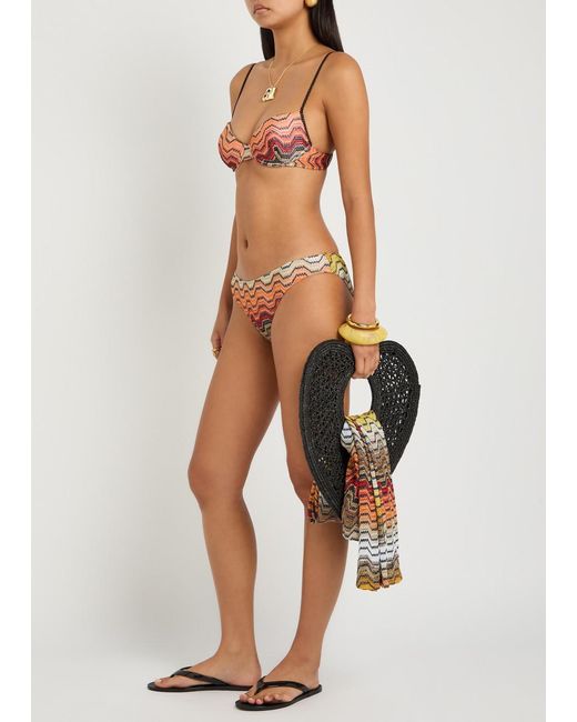 Missoni Pink Patterned Metallic-Knit Bikini