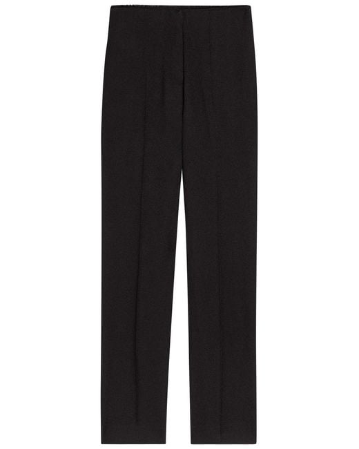 TOVE Black Oran Fray-Trim Crepe Trousers