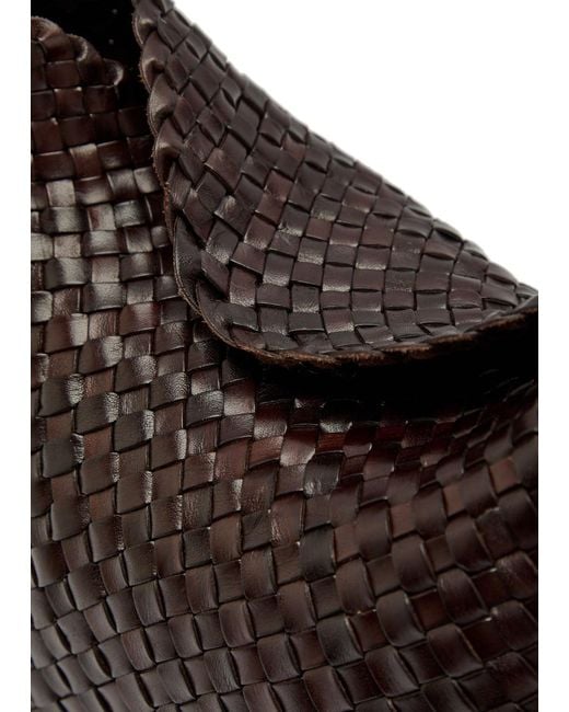 Dragon Diffusion Black Santa Maria Woven Leather Shoulder Bag