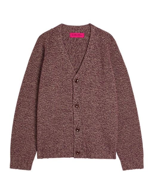 The Elder Statesman Red Oak Marl Cashmere Cardigan