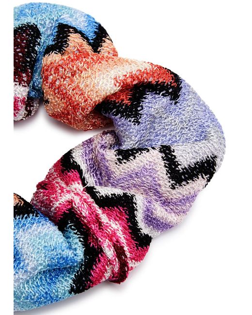 Missoni Pink Zigzag-intarsia Knitted Scrunchie