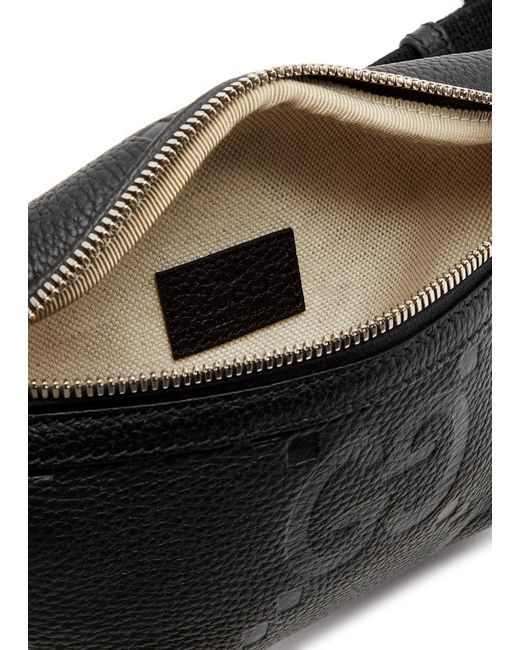 Gucci Black Jumbo gg Monogrammed Leather Belt Bag for men