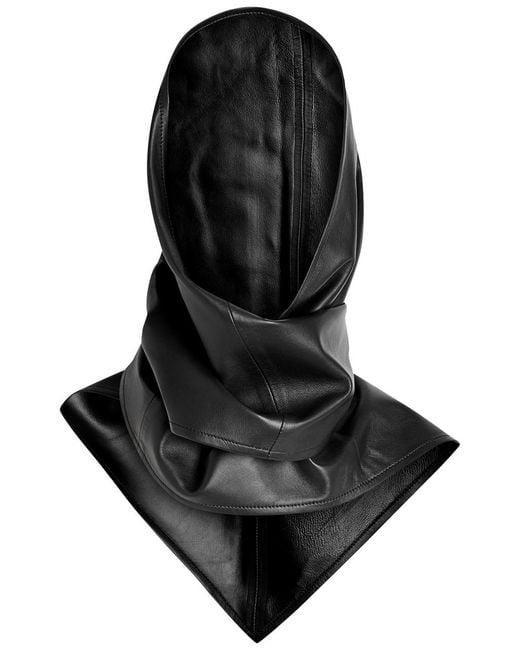 Nour Hammour Black Leather Head Scarf