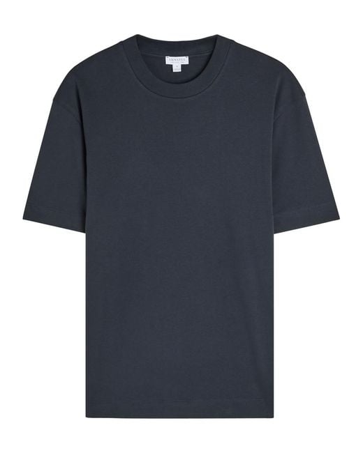Sunspel Blue Cotton T-Shirt for men