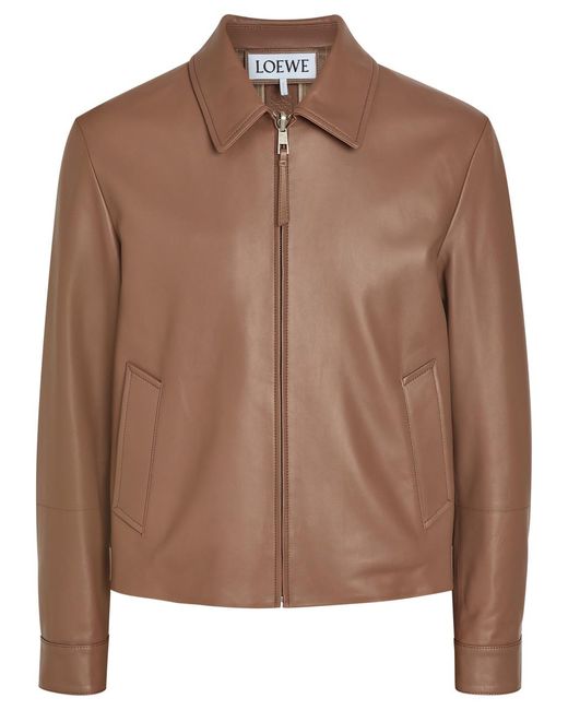Loewe Brown Nappa Leather Jacket for men