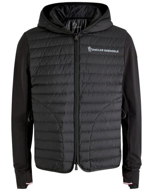 Moncler Black Panelled Cotton-Blend And Shell Jacket for men