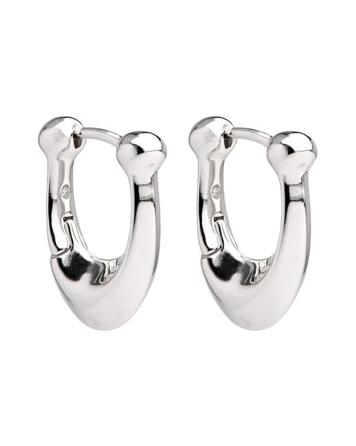 COACH White Signature C Hoop Earrings