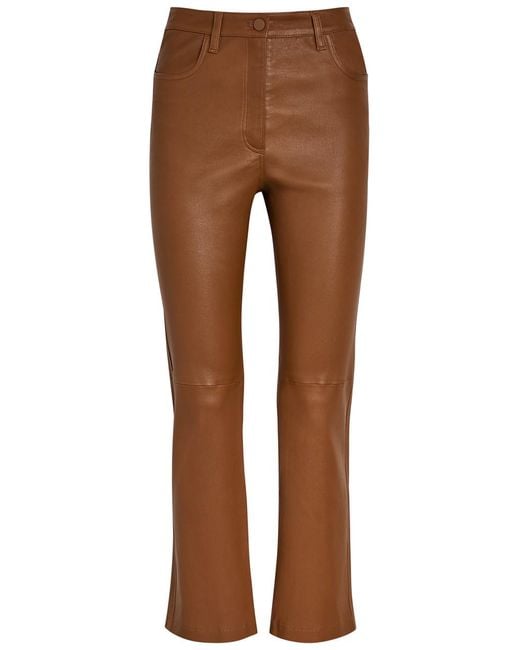 Joseph Brown Duke Straight-Leg Leather Trousers