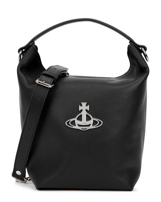 Vivienne Westwood Black Sally Medium Leather Bucket Bag
