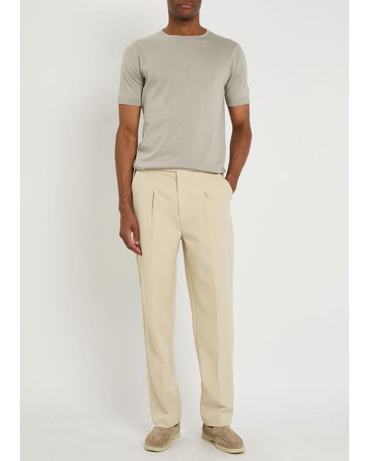 John Smedley Gray Belden Fine-Knit Cotton T-Shirt for men