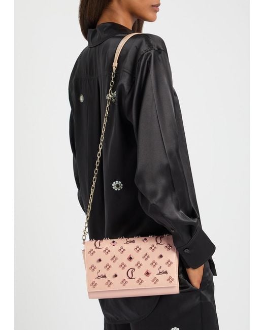 Christian Louboutin Pink Paloma Embellished Leather Clutch