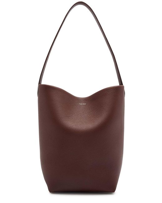 The Row Brown N/s Park Medium Leather Tote