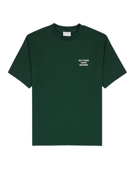 Drole de Monsieur Green Nfpm Embroidered Cotton T-shirt for men