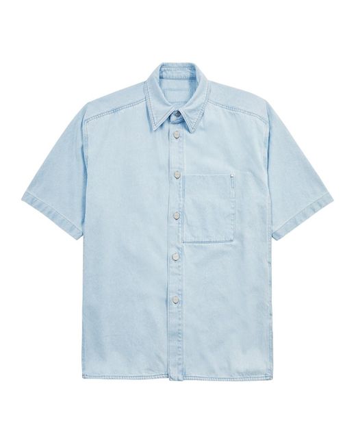 Wooyoungmi Blue Logo-Print Denim Shirt for men