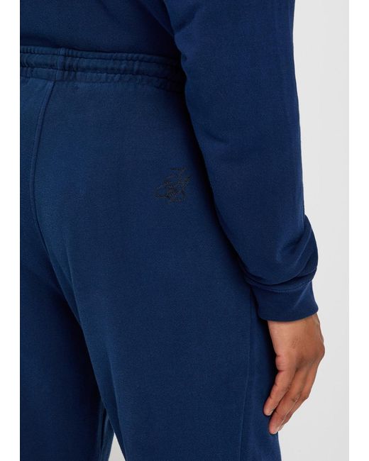 The Elder Statesman Blue Daily Logo-Embroidered Cotton And Cashmere-Blend Sweatpants for men