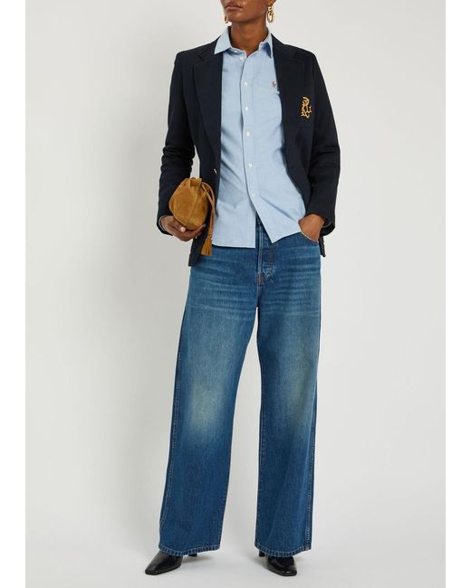 Polo Ralph Lauren Blue Logo-Embroidered Cotton Shirt