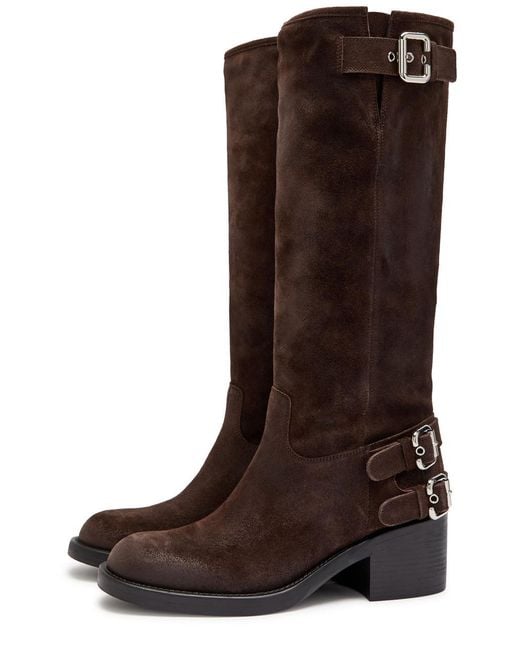 Chloé Brown Dakota Suede Knee-High Boots