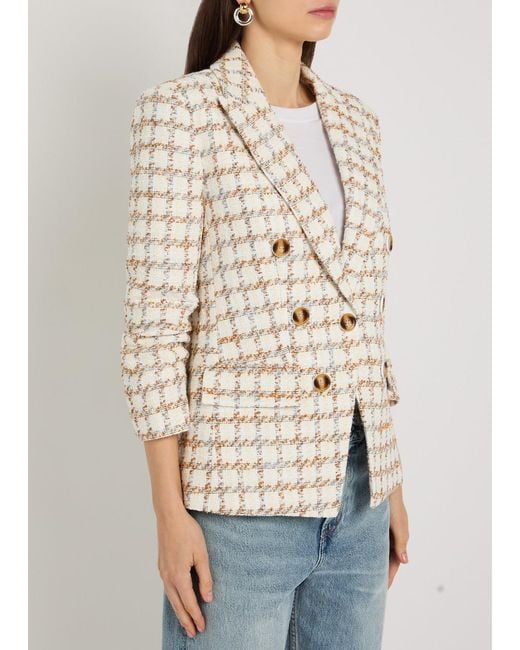 Veronica Beard Natural Ryland Checked Tweed Jacket