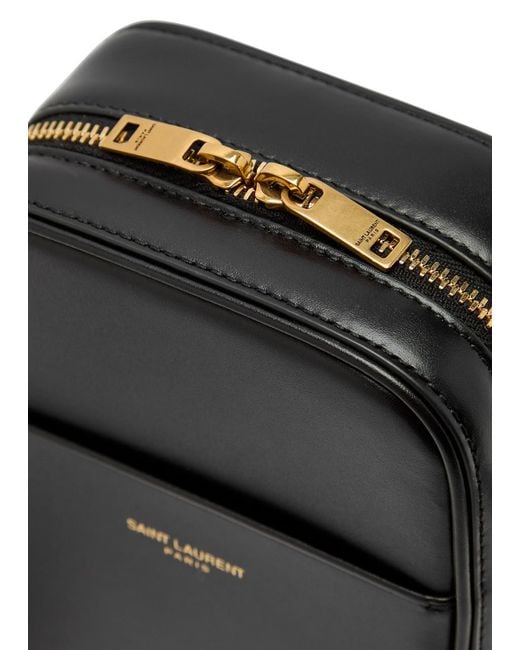 Saint Laurent Black Dailycase Logo Leather Cross-Body Bag for men