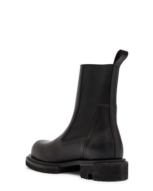 Rick Owens Black Beatle Gabe Leather Ankle Boots