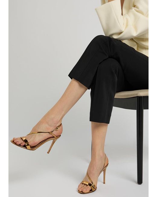 Gianvito Rossi Manhattan 95 Metallic Leather Sandals