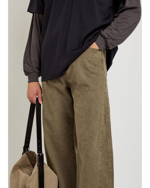 Ssstein Natural Deformation Barrel-Leg Jeans for men