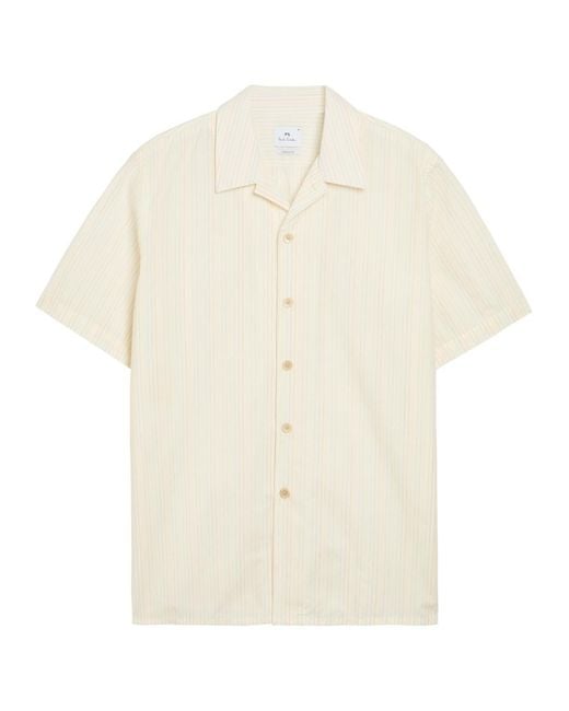 Paul Smith White Pinstriped Cotton-Poplin Shirt for men